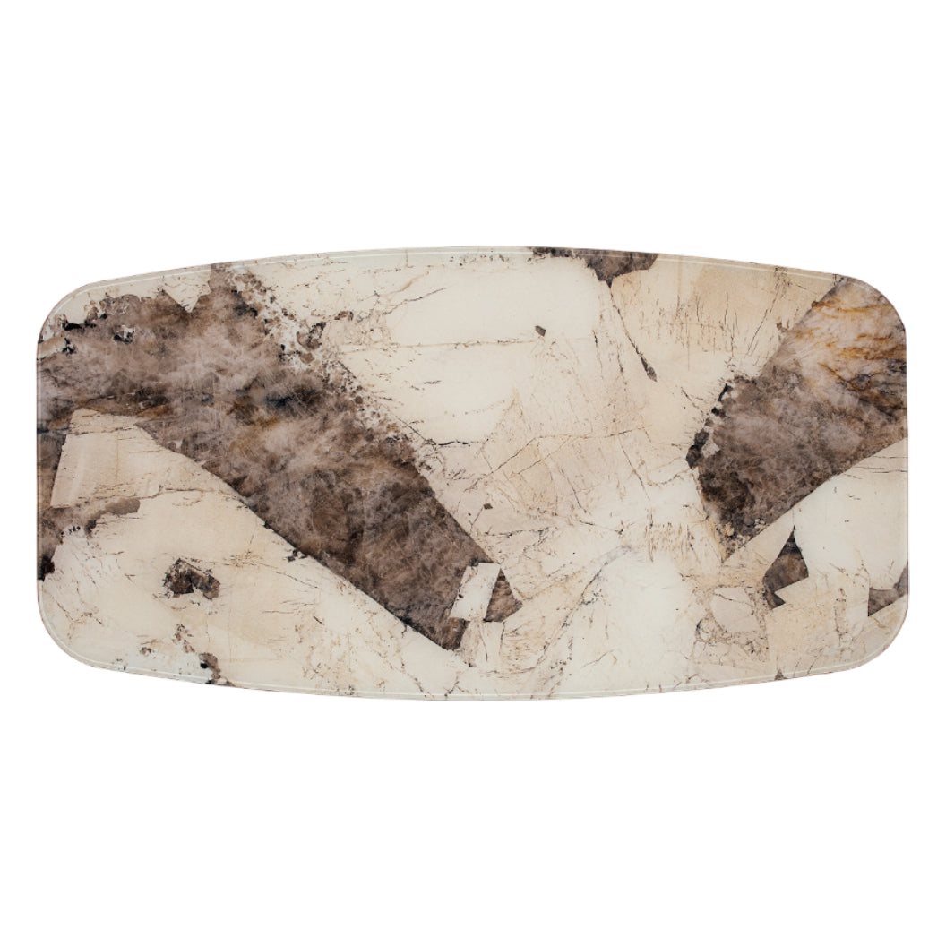 Table de salle à manger rectangulaire avec contour arrondi en verre - Hugo