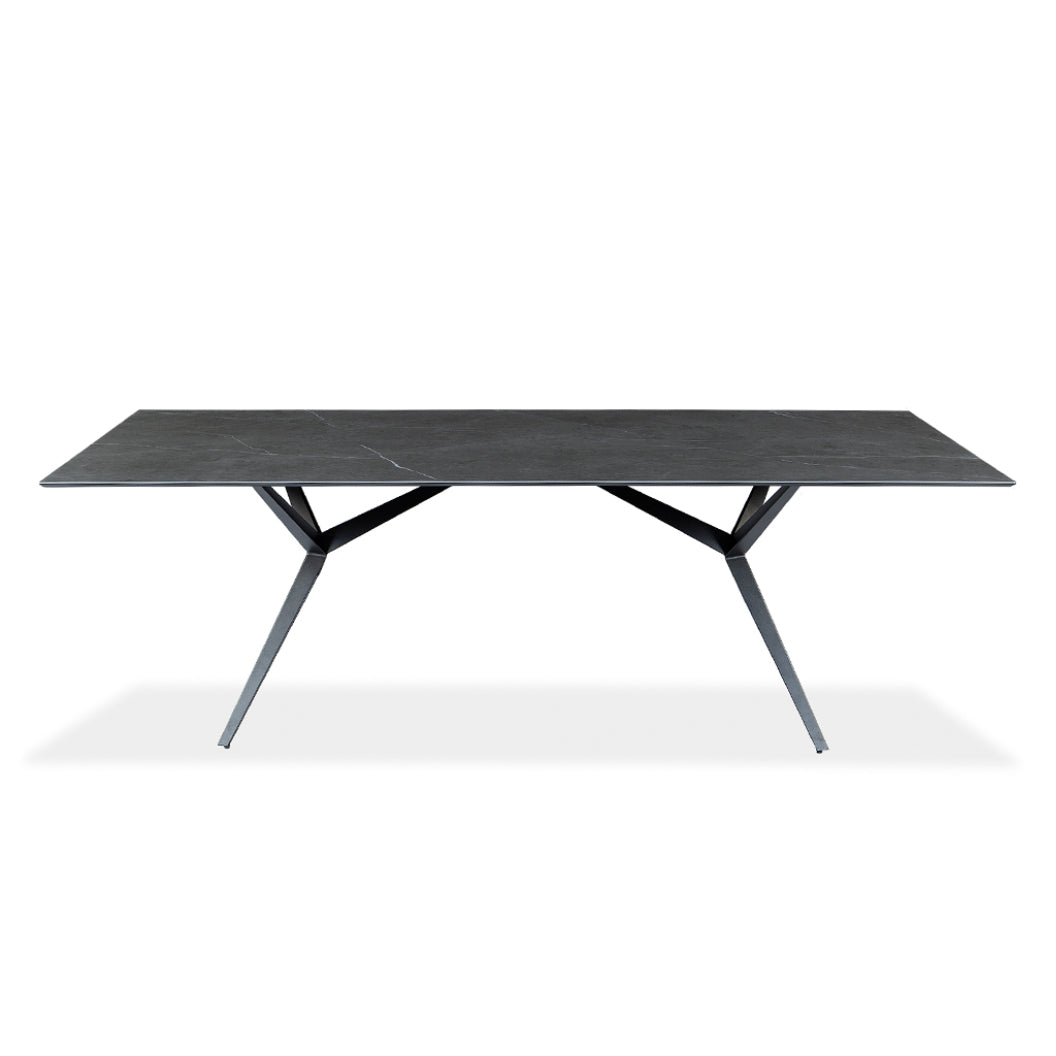 Table de salle à manger rectangulaire en céramique avec métal - Urby