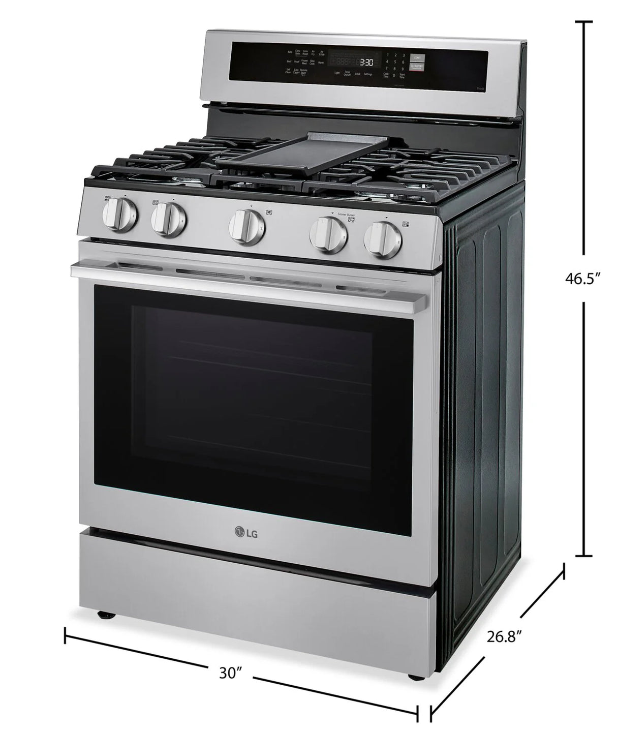 Cuisinière au gaz 30 po Inox Friture à air & InstaView