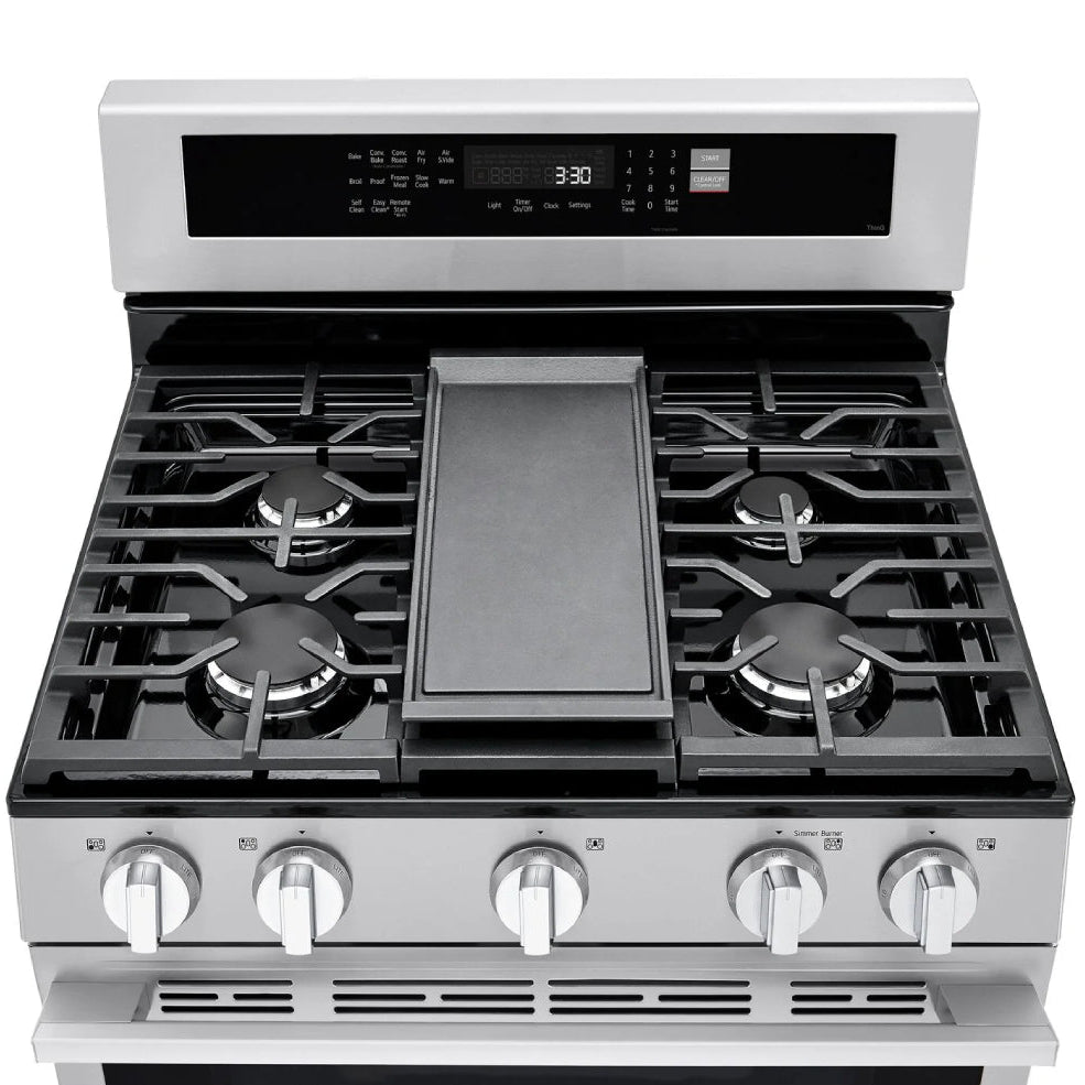Cuisinière au gaz 30 po, 6,3 pi³ Inox avec Convection ProBake®, Air Fry et plaque de cuisson intégrée
