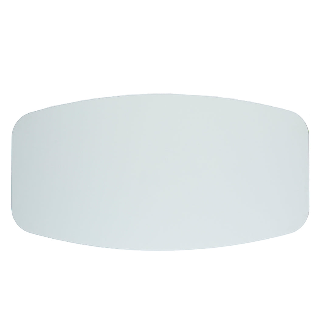 Table de salle à manger rectangulaire avec contour arrondi en verre et en bois - Luciano