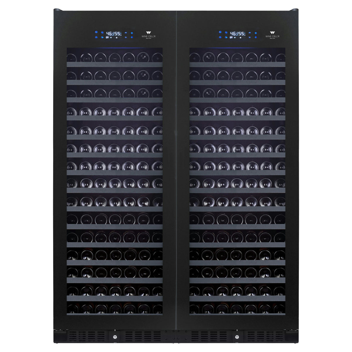 Cellier à vin 52 po, 388 bouteilles Noir à 2 zones avec Connectivité Wi-Fi - Série Black Pearl