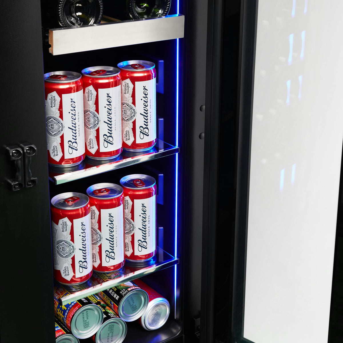 Cellier à vin 24 po, 27 bouteilles et 43 canettes Inox à 2 zones avec Connectivité Wi-Fi - Série Titanium