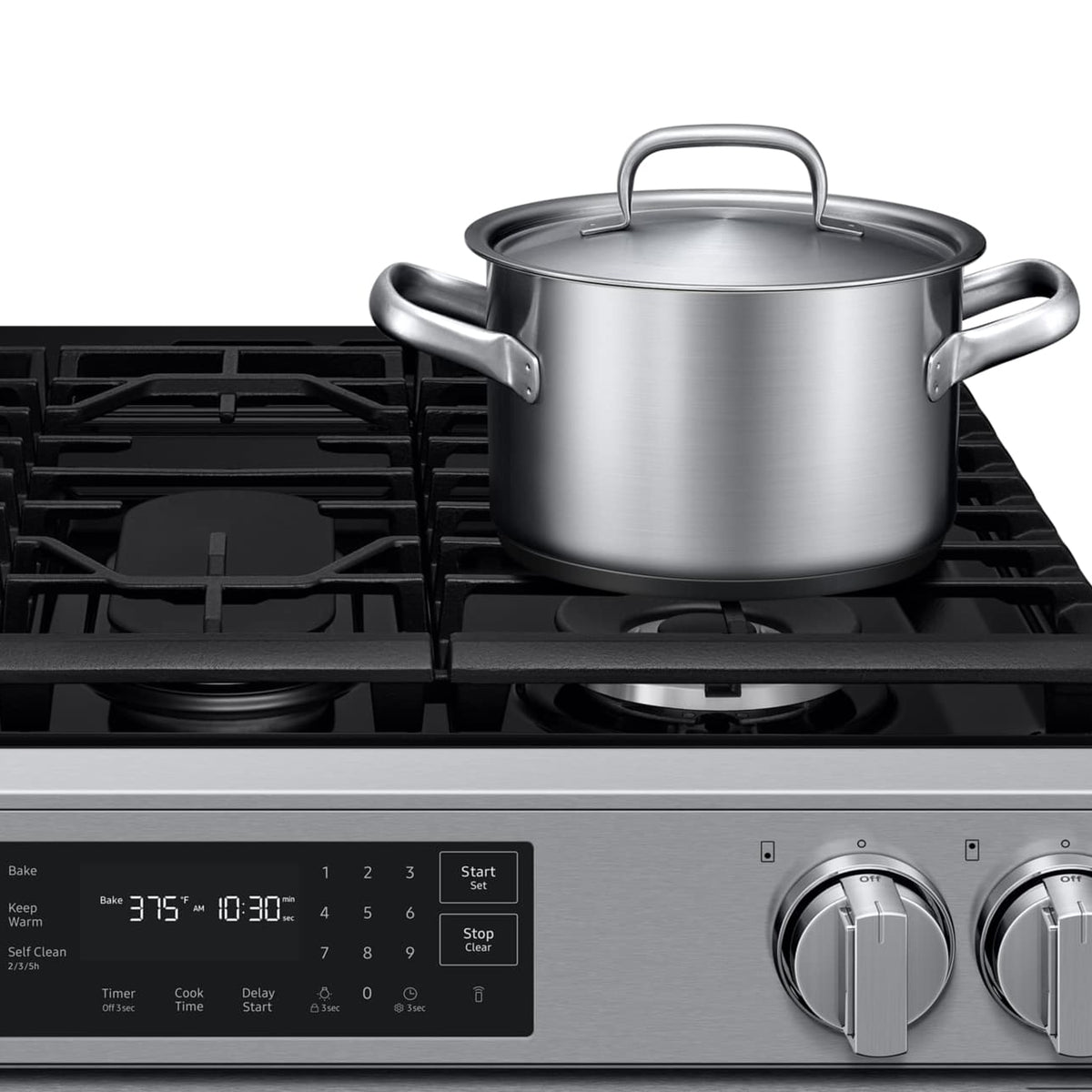 Cuisinière au gaz encastrable 30 po, 6,0 pi³ Inox avec Convection véritable et Air Fry Max - Série Bespoke
