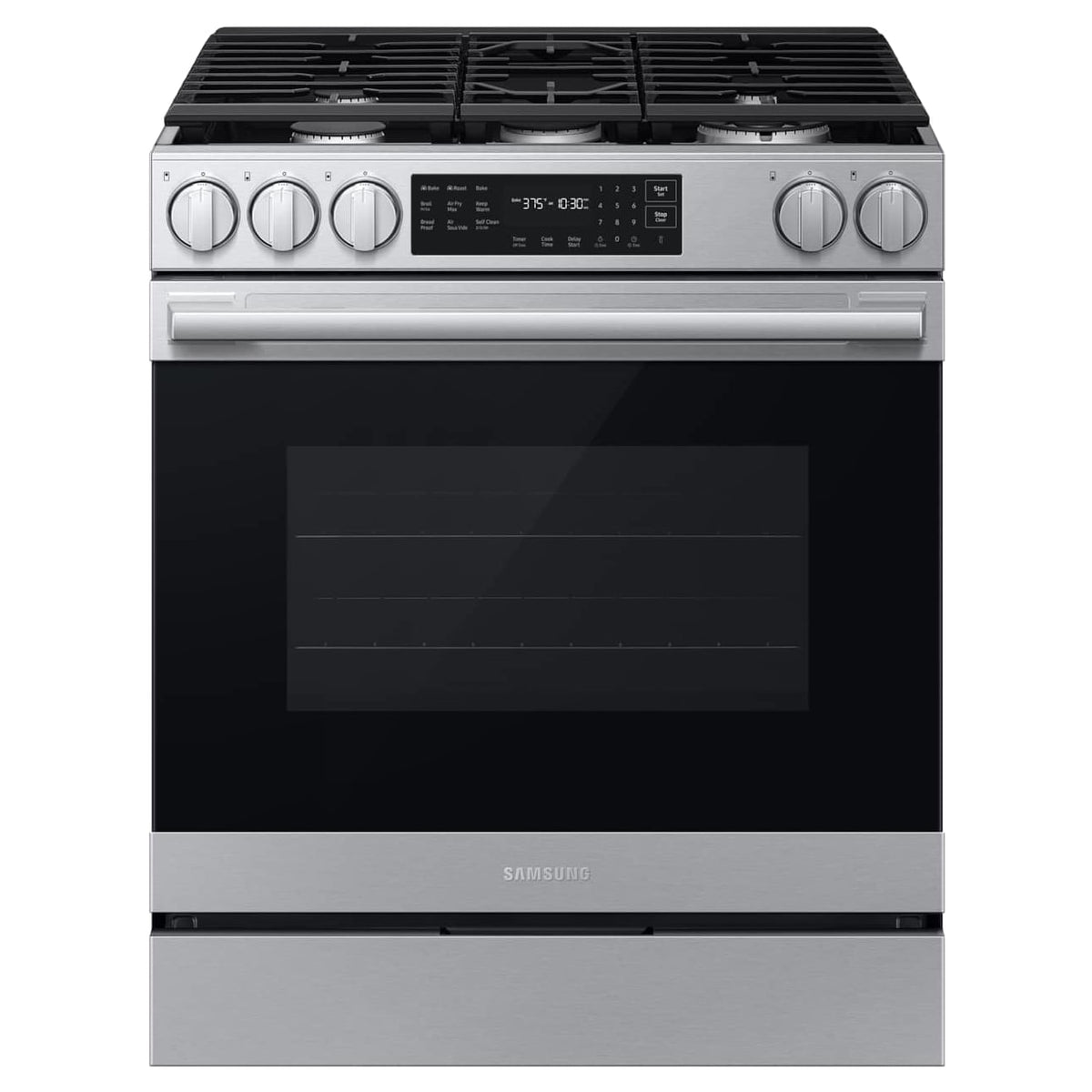 Cuisinière au gaz encastrable 30 po, 6,0 pi³ Inox avec Convection véritable et Air Fry Max - Série Bespoke