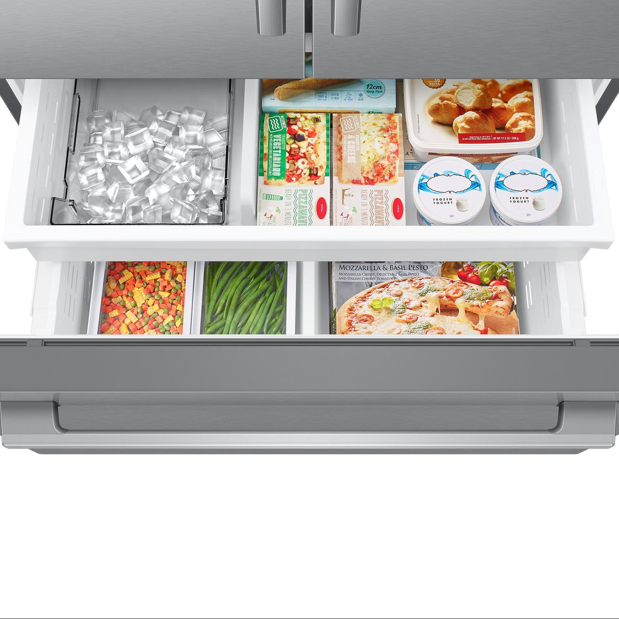 Réfrigérateur à portes françaises, profondeur comptoir 36 po, 25 pi³ Inox avec Distributeur d'eau interne - Série Bespoke
