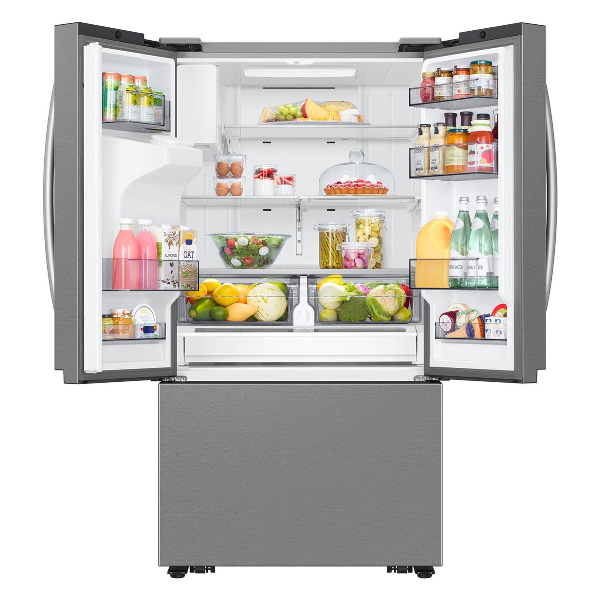 Réfrigérateur à portes françaises, profondeur comptoir 36 po, 27 pi³ Inox avec Distributeur d'eau/glaçons externe et Wi-Fi - Série Bespoke