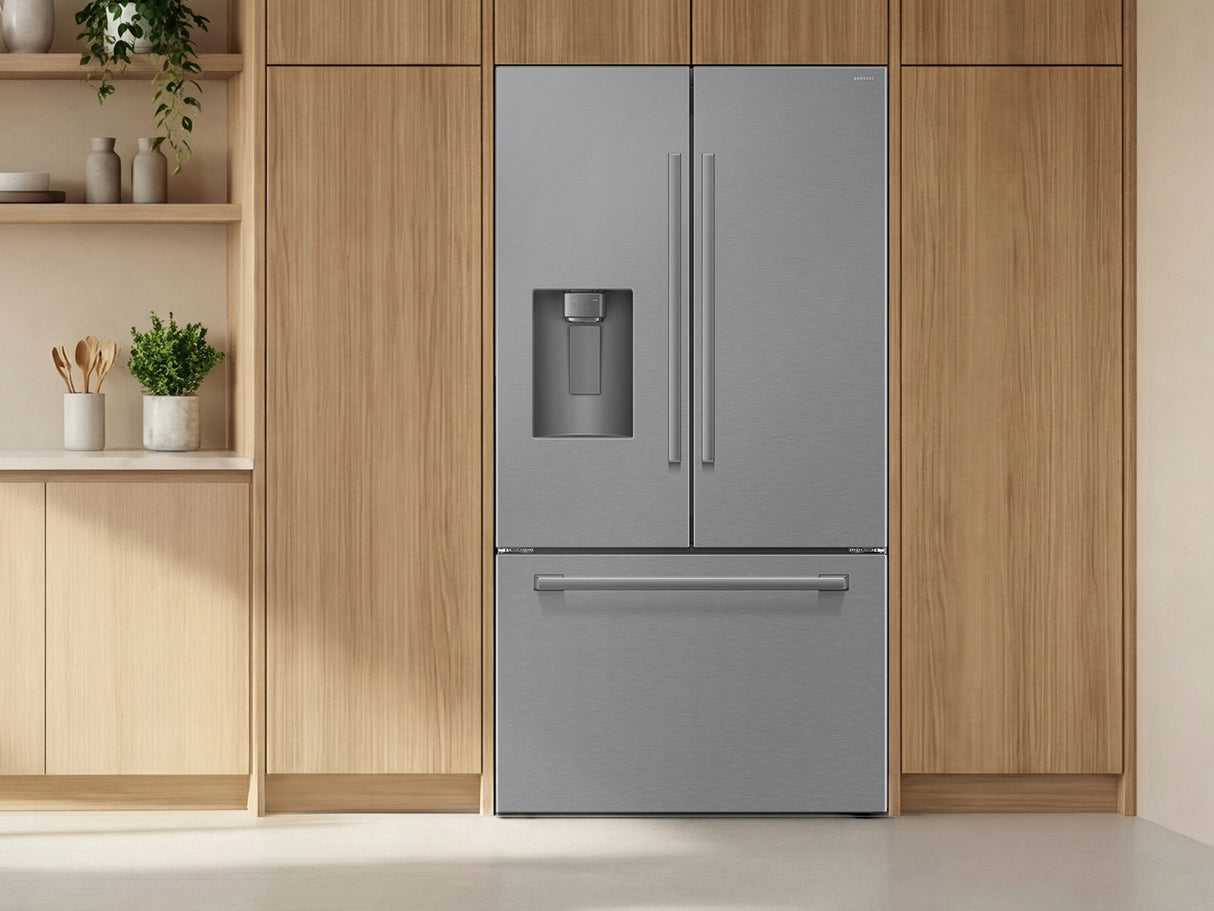 Réfrigérateur à porte française 36 po, 24 pi³ profondeur comptoir Inox