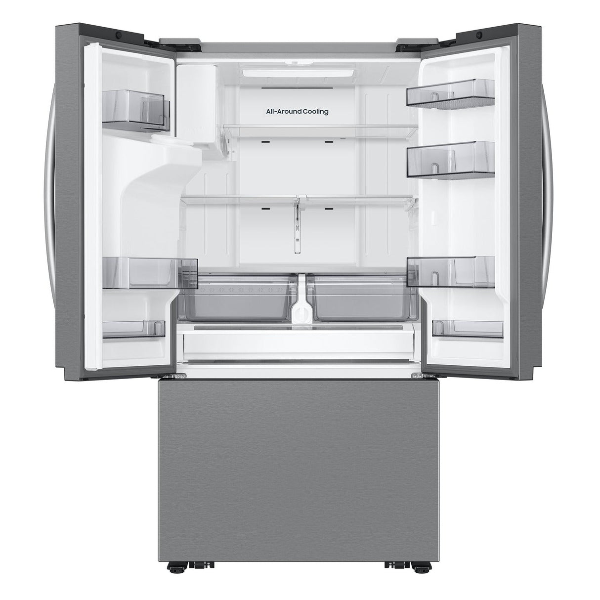 Réfrigérateur à portes françaises, profondeur comptoir 36 po, 27 pi³ Inox avec Distributeur d'eau/glaçons externe et Wi-Fi - Série Bespoke