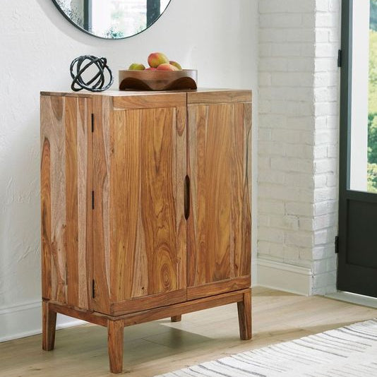 Buffet en bois brun sheesham avec 2 portes - Dressonni