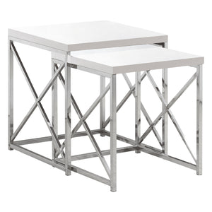 Ensemble de 2 tables gigognes en stratifé et métal - I 3025-3237