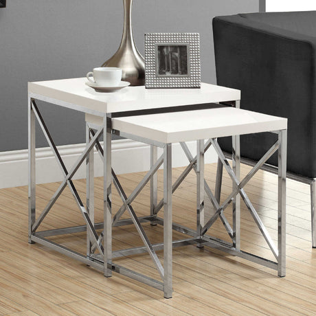 Ensemble de 2 tables gigognes en stratifé et métal - I 3025-3237