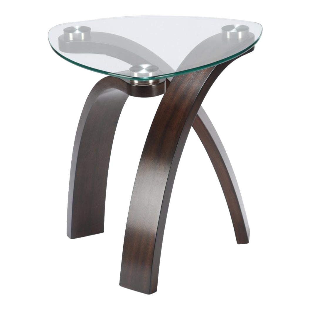 Table de bout Allure en verre trempé et bois noyer