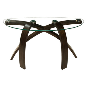 Table console Allure en verre trempé et bois noyer