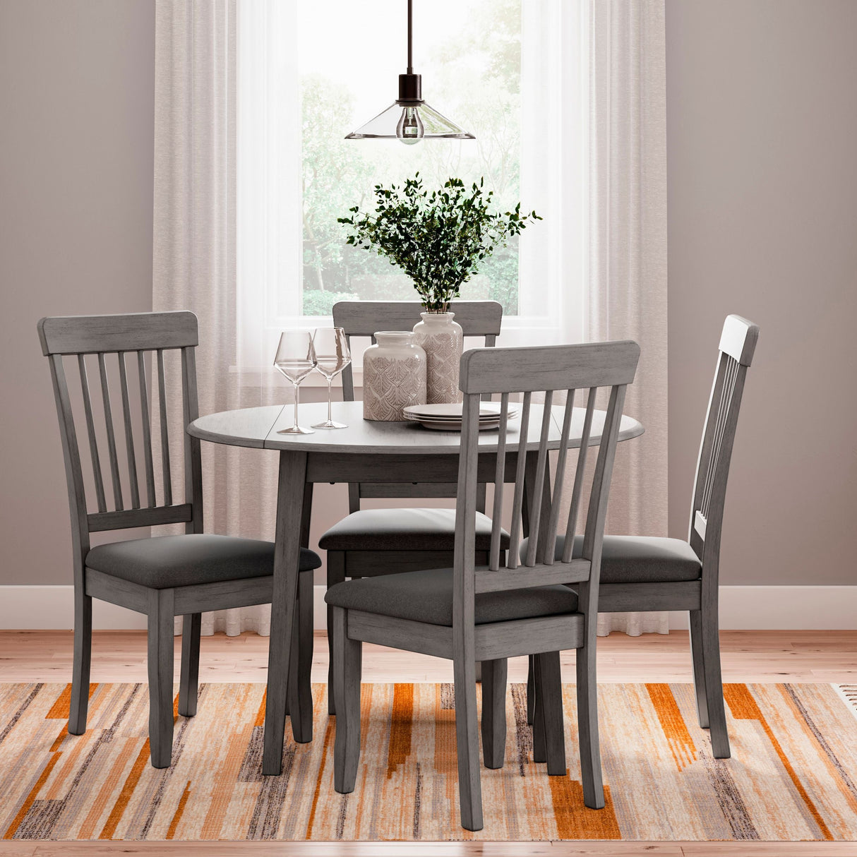 Ensemble de salle à manger avec 4 chaises rembourrées - Shullden