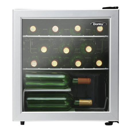 Refroidisseur à vin 18 po, 17 bouteilles Inox à 1 zone avec Température réglable