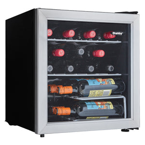 Refroidisseur à vin 18 po, 17 bouteilles Inox à 1 zone avec Température réglable
