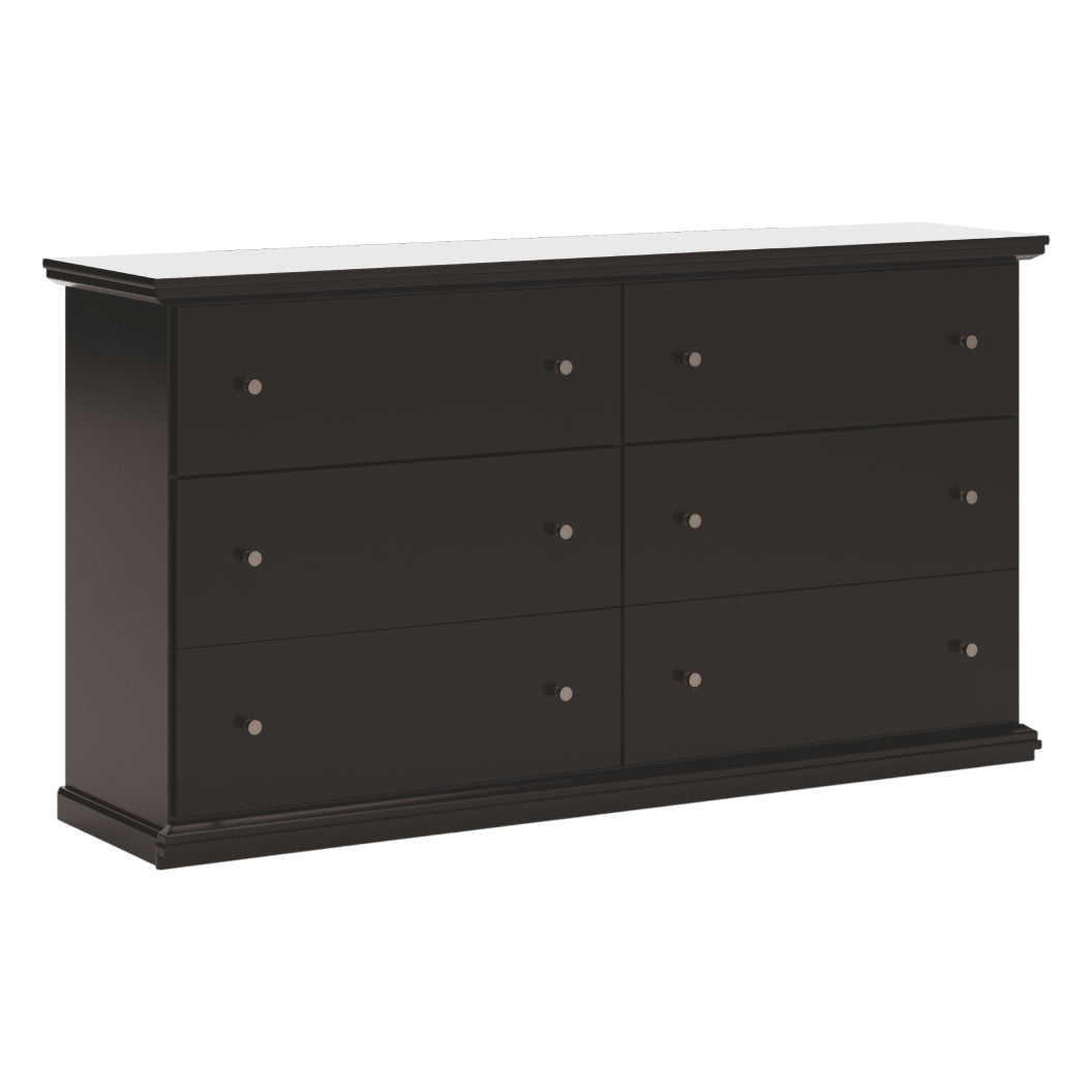 Bureau à 6 tiroirs en bois/MDF noir - Maribel