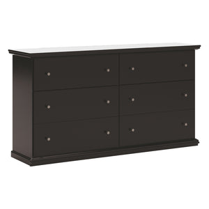Bureau à 6 tiroirs en bois/MDF noir - Maribel
