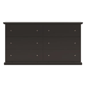 Bureau à 6 tiroirs en bois/MDF noir - Maribel