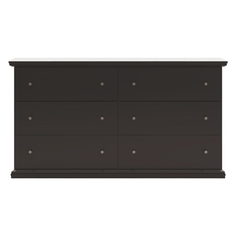 Bureau à 6 tiroirs en bois/MDF noir - Maribel