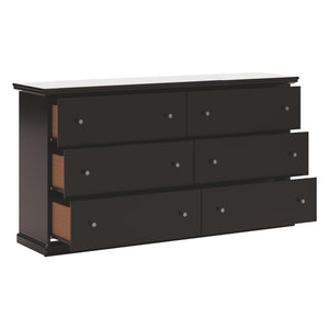 Bureau à 6 tiroirs en bois/MDF noir - Maribel