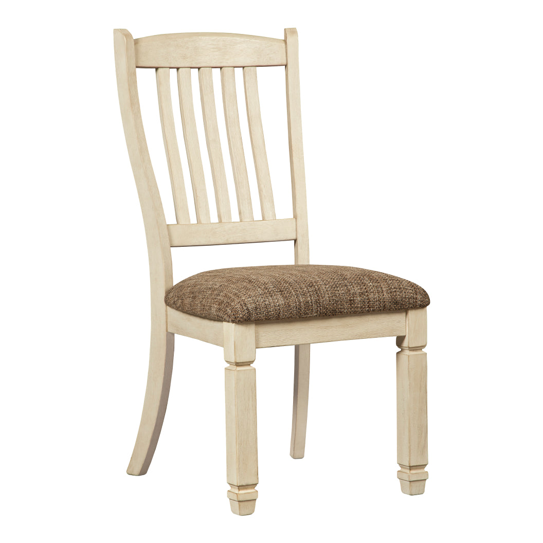 Ensemble de 2 chaises de salle à manger en bois blanc vieilli - Bolanburg