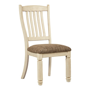 Ensemble de 2 chaises de salle à manger en bois blanc vieilli - Bolanburg