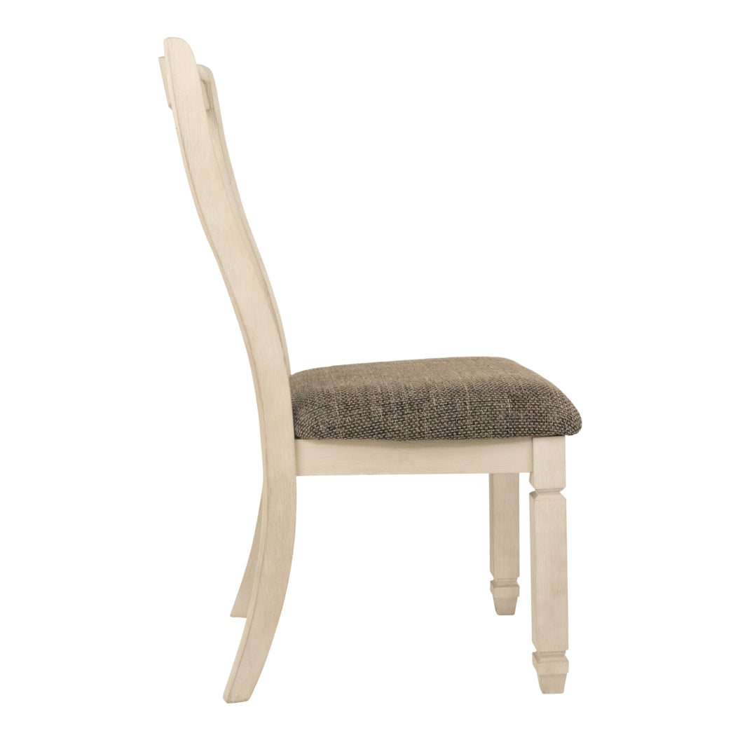 Ensemble de 2 chaises de salle à manger en bois blanc vieilli - Bolanburg