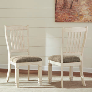 Ensemble de 2 chaises de salle à manger en bois blanc vieilli - Bolanburg