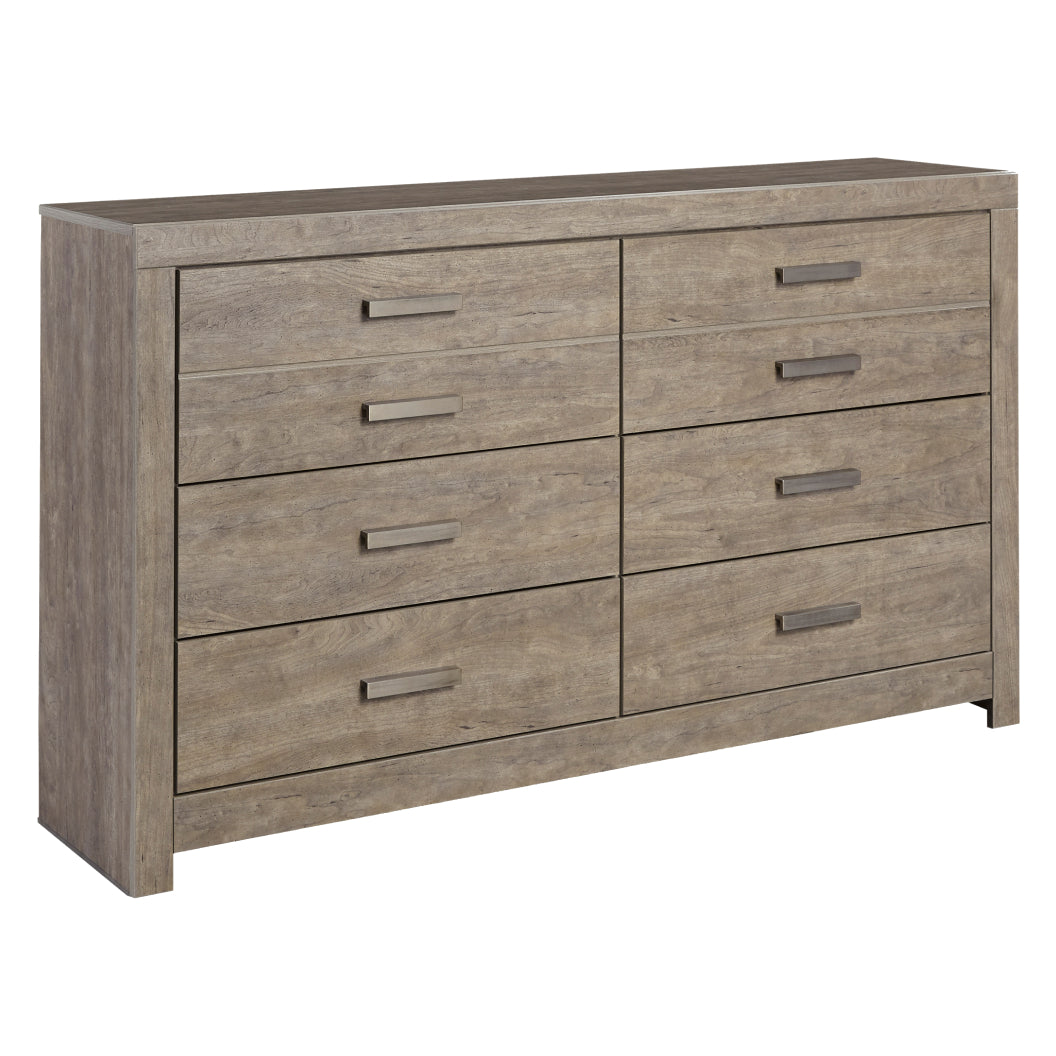 Bureau à 6 tiroirs en bois et placage gris - Culverbach