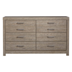 Bureau à 6 tiroirs en bois et placage gris - Culverbach