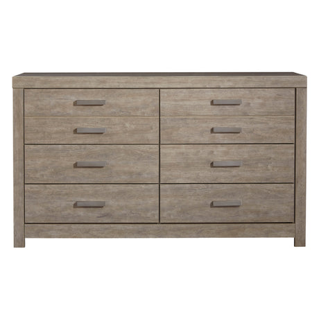Bureau à 6 tiroirs en bois et placage gris - Culverbach