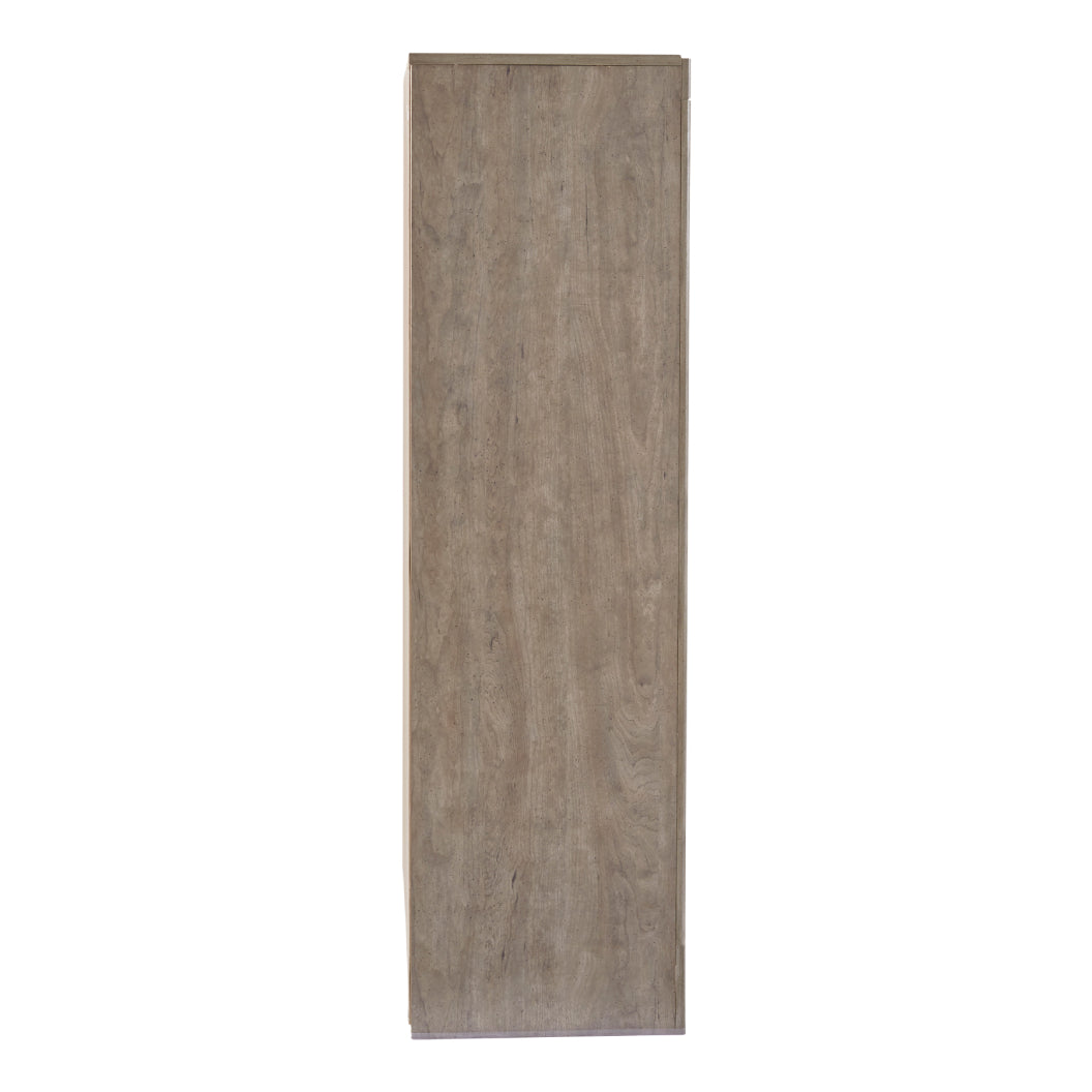Commode à 5 tiroirs en bois et placage gris