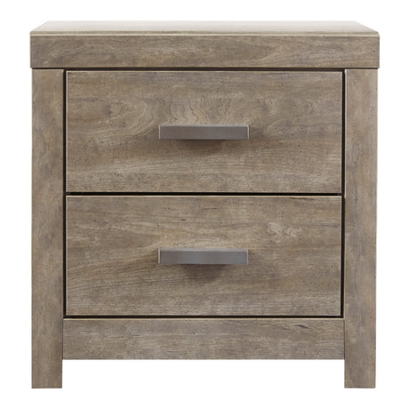 Table de chevet à 2 tiroirs en bois/placage gris - Culverbach