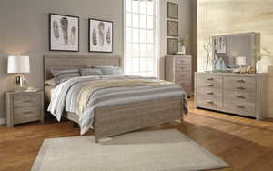 Lit complet Très grand en bois et placage gris