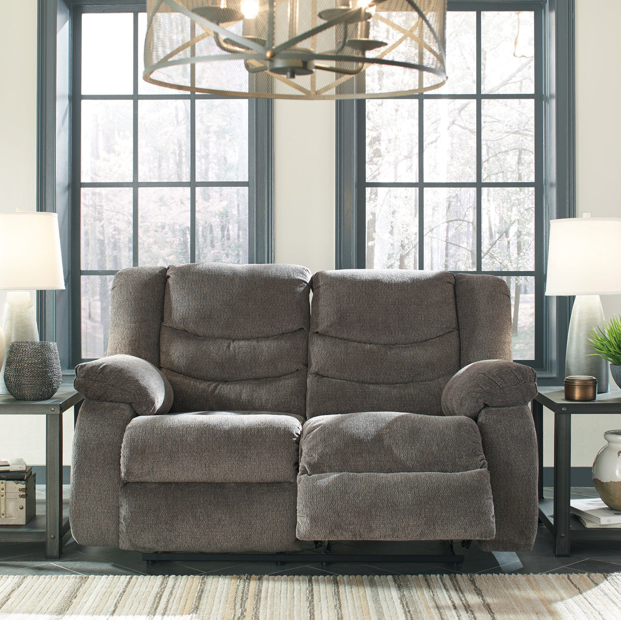 Causeuse en tissu gris inclinable - Tulen