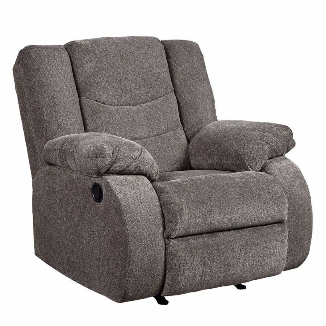 Fauteuil berçant gris en tissu inclinable - Tulen