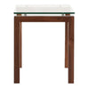Table de bout en verre et bois de noyer ou merisier naturel - Ima