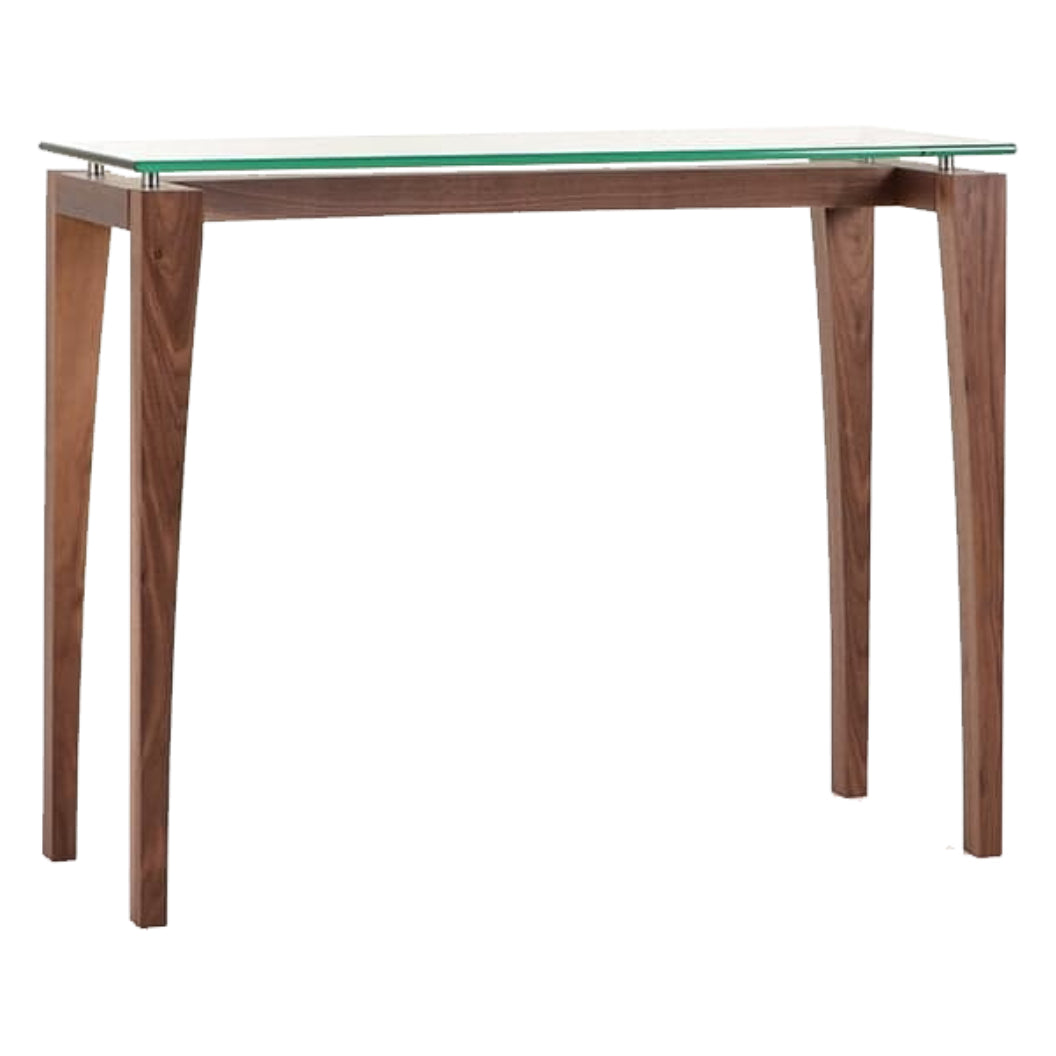 Table console en verre et bois de noyer - Ima TCO 1538
