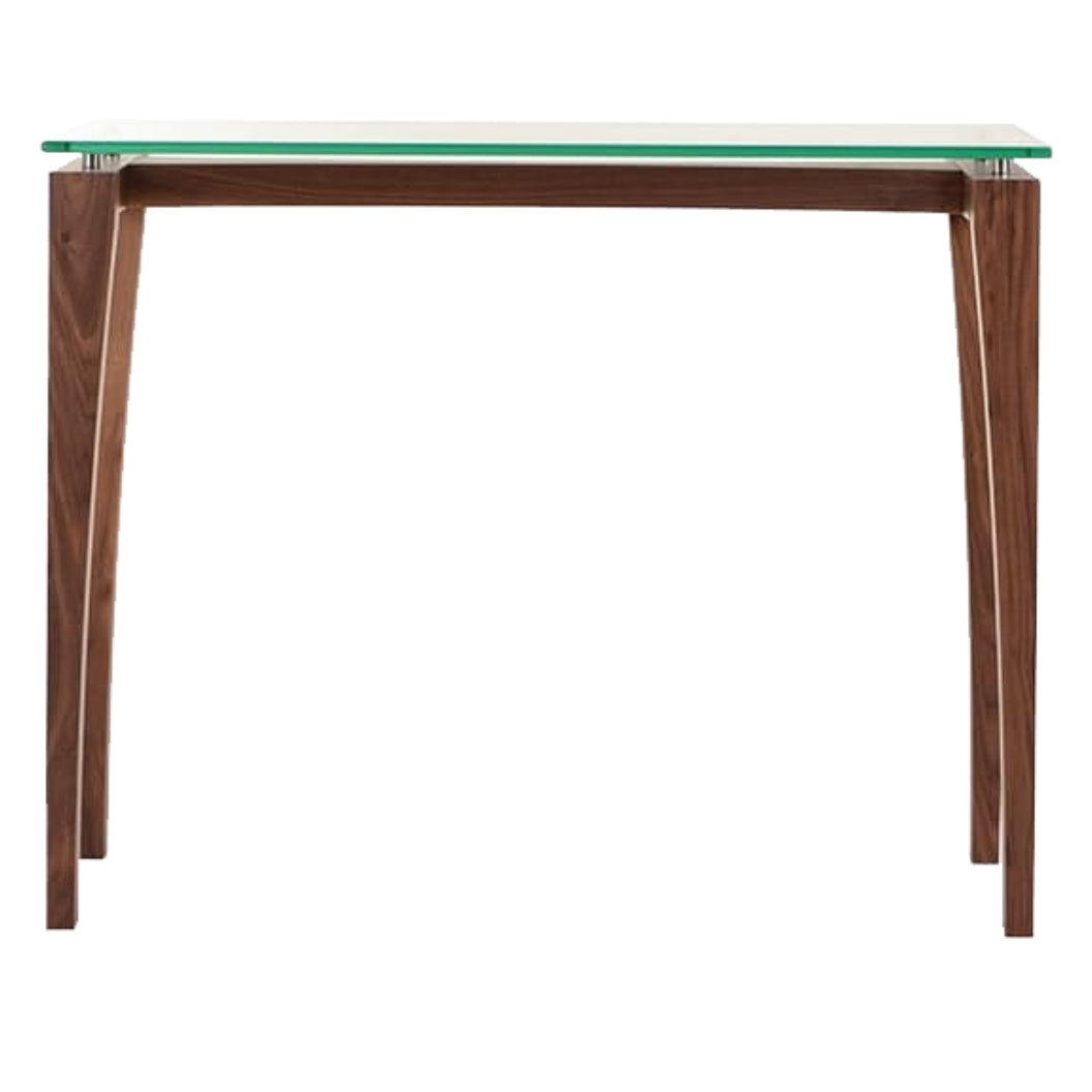 Table console en verre et bois de noyer - Ima TCO 1538