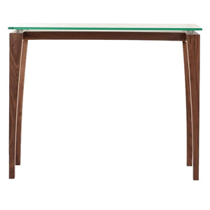 Table console en verre et bois de noyer - Ima TCO 1538
