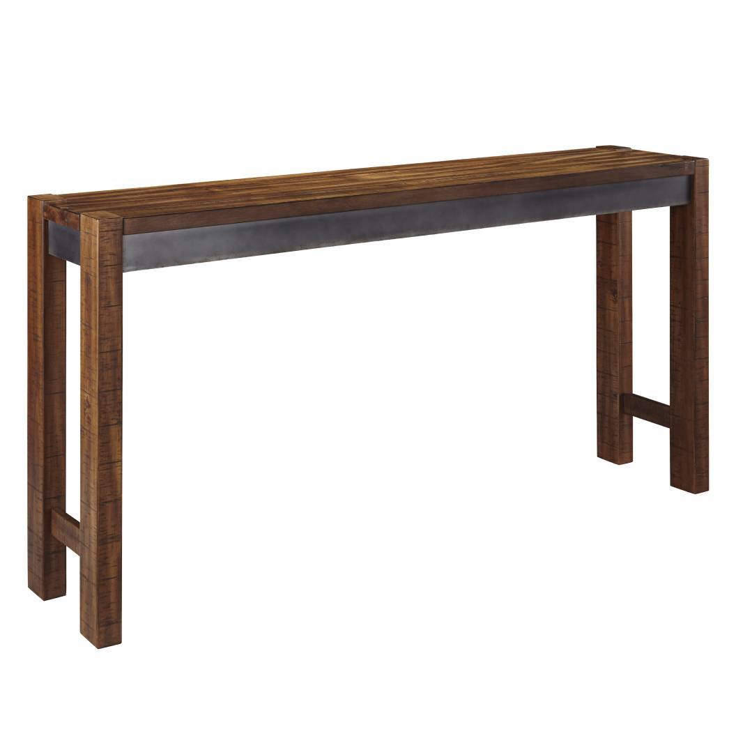 Table console longue Torjin en bois brun/gris