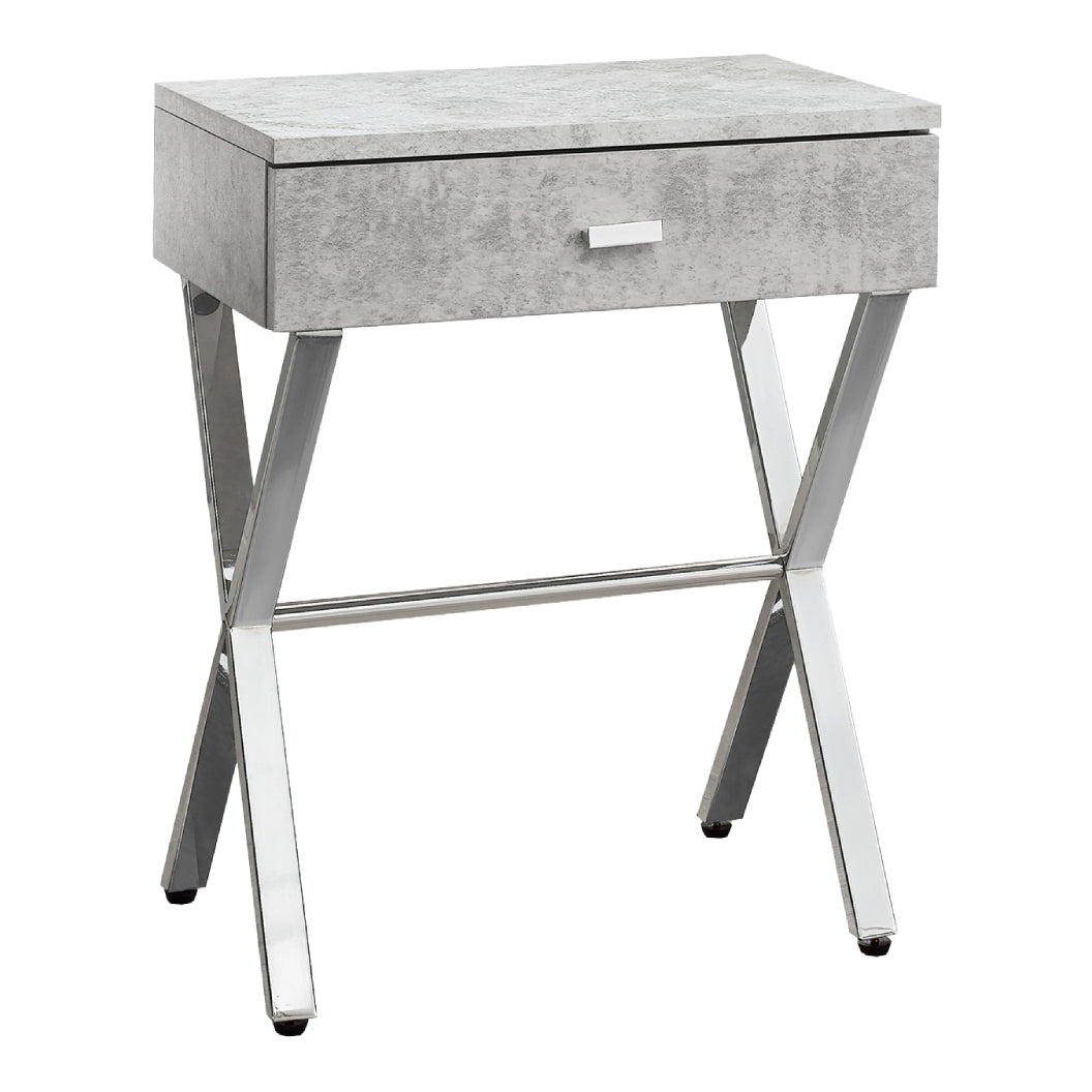 Table d'appoint en MDF/stratifié et métal chromé avec 1 tiroir - I 3262-3263-3265-3450