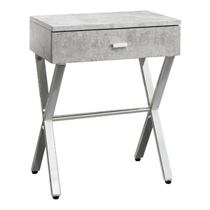 Table d'appoint en MDF/stratifié et métal chromé avec 1 tiroir - I 3262-3263-3265-3450