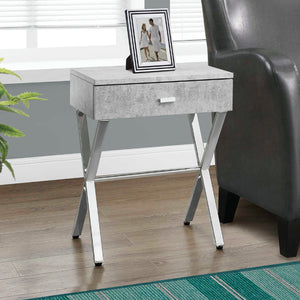 Table d'appoint en MDF/stratifié et métal chromé avec 1 tiroir - I 3262-3263-3265-3450
