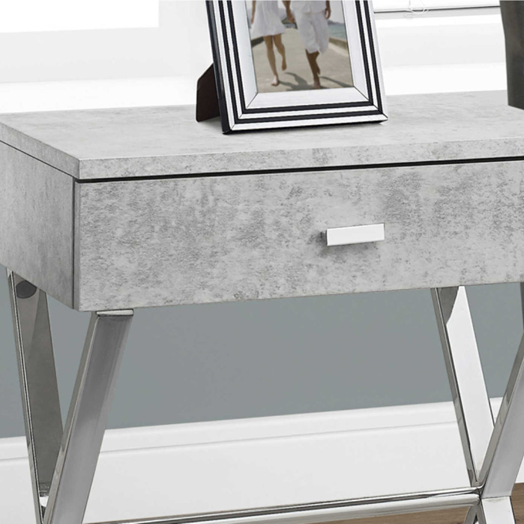 Table d'appoint en MDF/stratifié et métal chromé avec 1 tiroir - I 3262-3263-3265-3450
