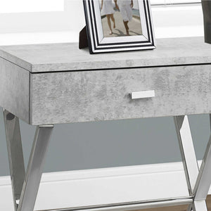 Table d'appoint en MDF/stratifié et métal chromé avec 1 tiroir - I 3262-3263-3265-3450