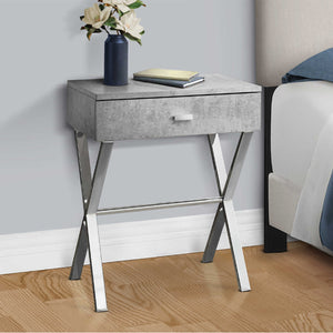 Table d'appoint en MDF/stratifié et métal chromé avec 1 tiroir - I 3262-3263-3265-3450