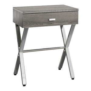 Table d'appoint en MDF/stratifié et métal chromé avec 1 tiroir - I 3262-3263-3265-3450